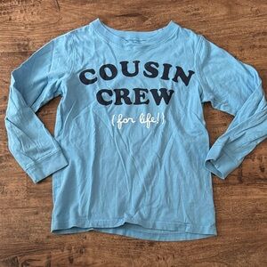 Blue Long Sleeve 'Cousin Crew' Kids Shirt